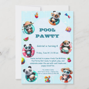 Invitation d'anniversaire de fête au bord de la pi