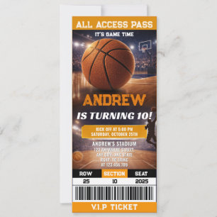 Invitation d'anniversaire de fête de basketball mo