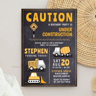 Invitation d'anniversaire de fête de chantier au t