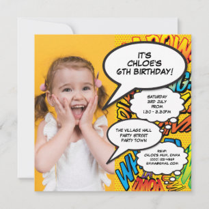 Invitation d'anniversaire de fête de photo amusant