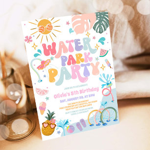 Invitation d'anniversaire de fête d'été au parc aq