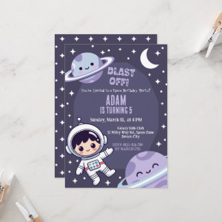 Invitation d'anniversaire de fête spatiale | Astro