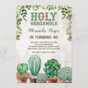 Invitation d'anniversaire de Fiesta Cactus rustiqu