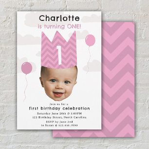 Invitation d'anniversaire de fille 1er anniversair
