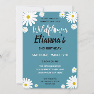 Invitation d'anniversaire de fille à la marguerite