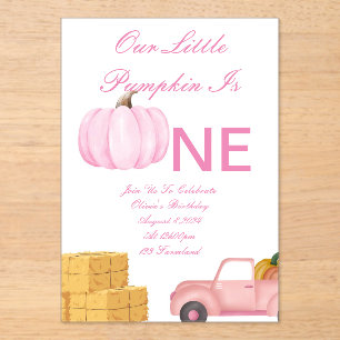 Invitation d'anniversaire de fille citrouille