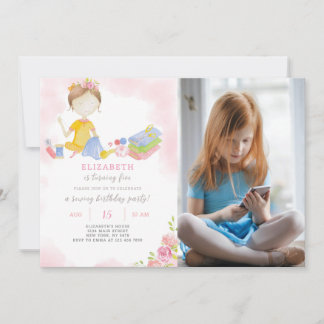 Invitation D'Anniversaire De Fille Coussin Avec Ph