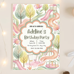 Invitation d'anniversaire de fille de parc modifia