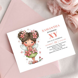 Invitation d'anniversaire de fille fée scintillant