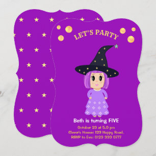 Invitation d'anniversaire de fille mignonne