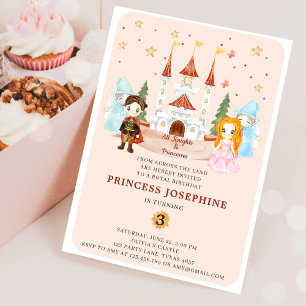 Invitation d'anniversaire de fille Princesses et C