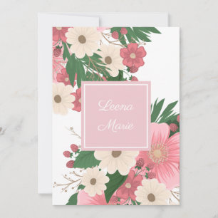 Invitation d'anniversaire de fleurs et de baies