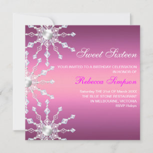 Invitation d'anniversaire de flocon de neige de