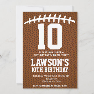 Invitation d'anniversaire de football
