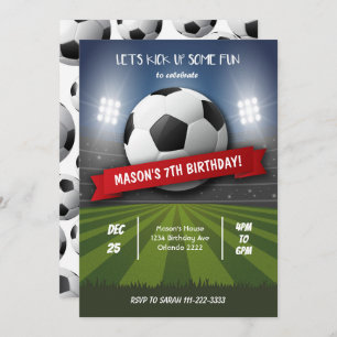 Invitation d'anniversaire de football