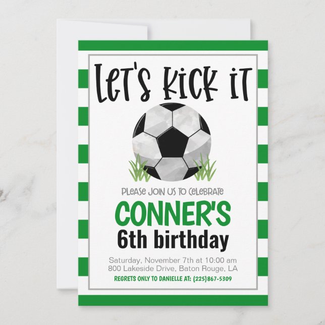 Invitation d'anniversaire de football (Devant)