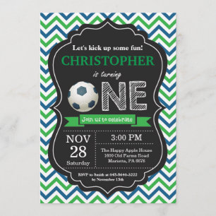 Invitation d'anniversaire de football 1er annivers