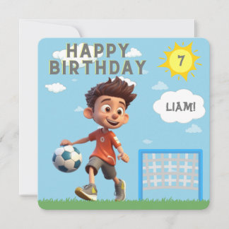 Invitation d'anniversaire de football à l'âge pers