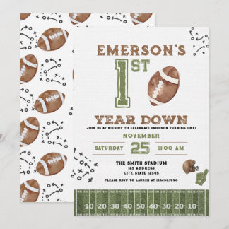 Invitation d'anniversaire de football de première