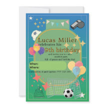 Invitation d'anniversaire de football | Fête d'enf