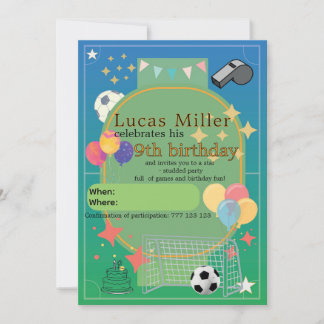 Invitation d'anniversaire de football | Fête d'enf