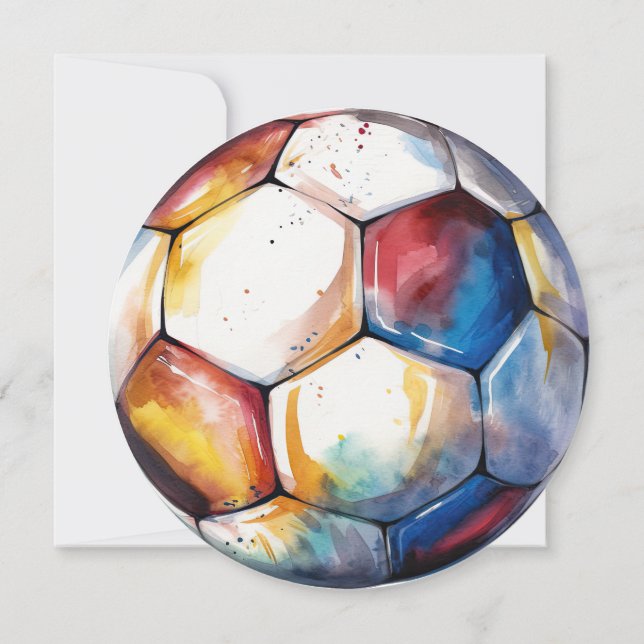 Invitation d'anniversaire de football - Football - (Dos)