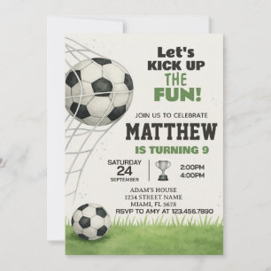 Invitation d'anniversaire de football imprimable