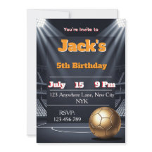Invitation d'anniversaire de football, Invitation 