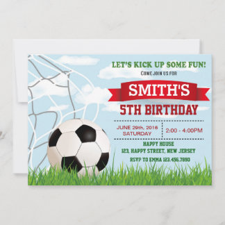 Invitation d'anniversaire de football. Invitation 