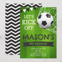 Invitation d'anniversaire de football Let's Kick O