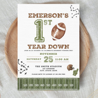 Invitation d'anniversaire de football Première ann