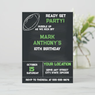 Invitation d'anniversaire de football Prêt à faire