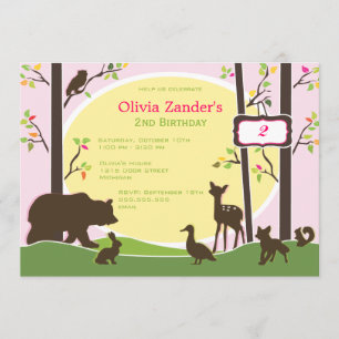 Invitation d'anniversaire de forêt