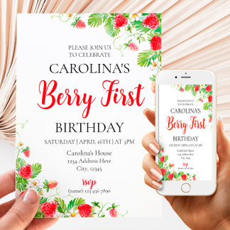 Invitation d'anniversaire de fraise