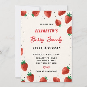 Invitation d'anniversaire de fraises