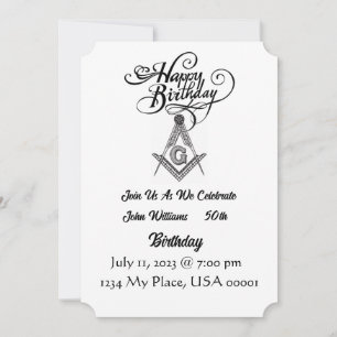 Invitation d'anniversaire de Freemason