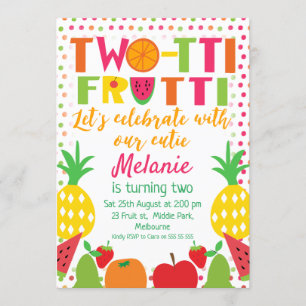Invitation d'anniversaire de fruit de Two-tii de