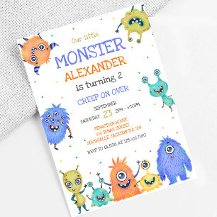 Invitation d'anniversaire de garçon monstre