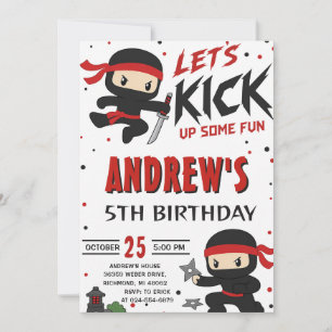 Invitation d'anniversaire de garçon Ninja personne