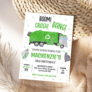 Invitation d'anniversaire de garçon pour camion à
