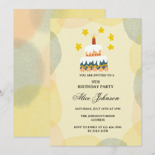 Invitation d'anniversaire de gâteau d'anniversaire