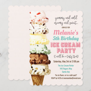 Invitation d'anniversaire de glace pour tout âge