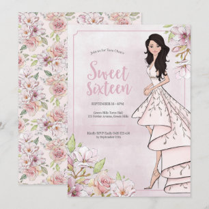 Invitation d'anniversaire de Glamor Girl Sweet six