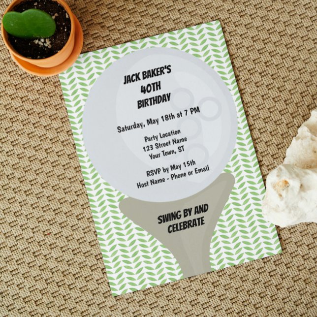 Invitation d'anniversaire de golf (Créateur téléchargé)