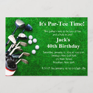Invitation d'anniversaire de golf d'homme