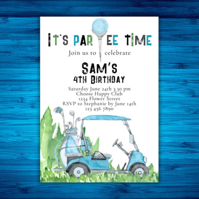 Invitation d'anniversaire de golf Golf Par-tee d'a (Créateur téléchargé)