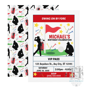Invitation d'anniversaire de golf (Hommes)