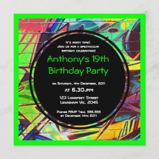 Invitation d'anniversaire de graffiti