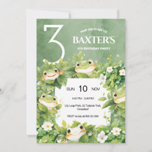 Invitation d'anniversaire de grenouille mignonne