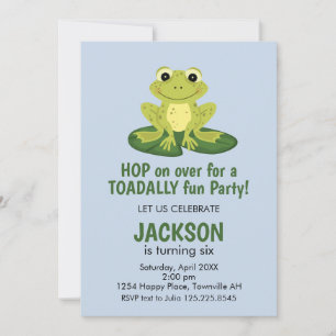 Invitation d'anniversaire de grenouille mignonne